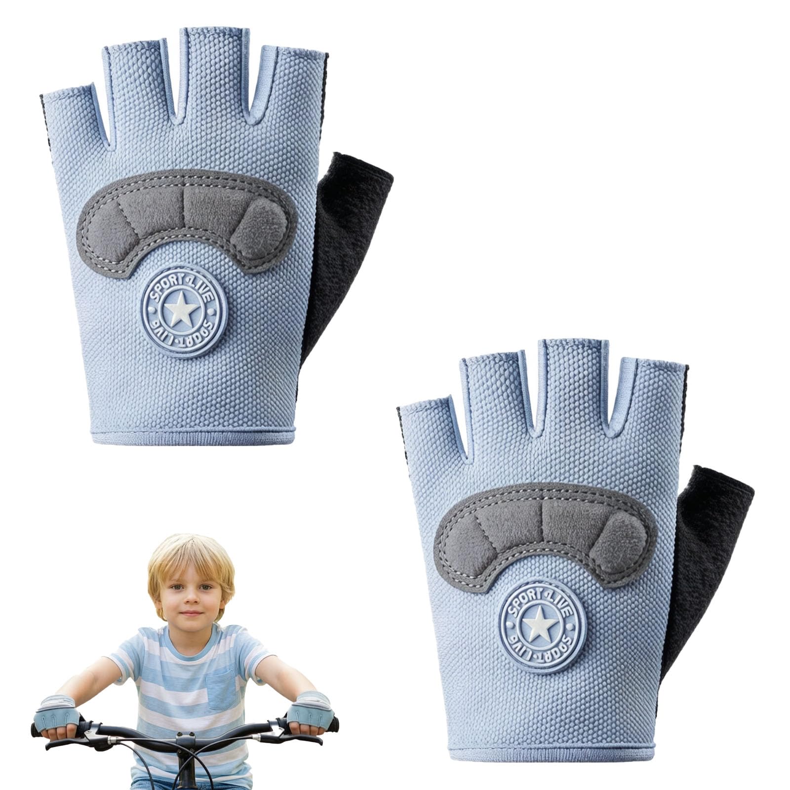 2 Pcs Kids Bike Riding Gloves for 3-8 Years, Hand Gloves for Bike Riding and Cycling Activities, Anti-Slip Adjustable Palm Design with Vibration Reduction Breathable Material for Outdoor Sports-picture-27