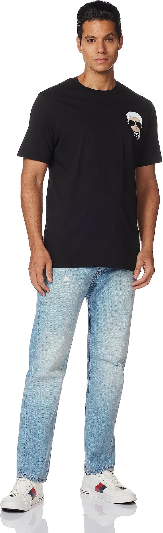 Karl Lagerfeld Men's Classic Karl Character Short Sleeve Crew Neck T-Shirt