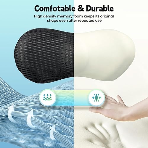 Miniatura 7 de AgoKud Almohada lumbar, almohada de apoyo lumbar para automóvil y silla de oficina, almohada de apoyo de espalda de espuma viscoelástica para