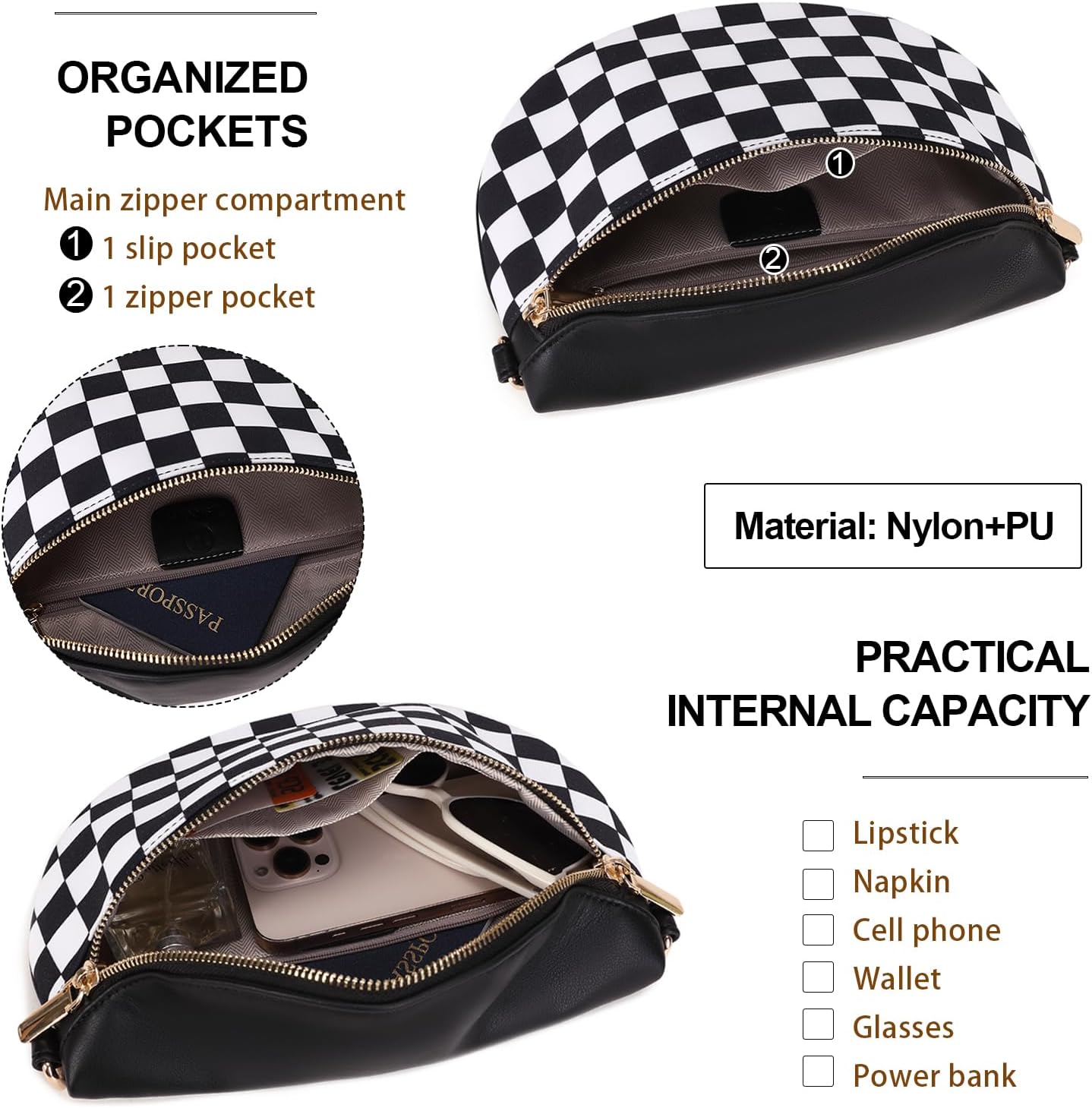 Eslcorri Small Crossbody Sling Bag for Women Trendy - Fanny Packs Leather Chest Belt Bum Bag Anti Theft Purse for Travel - Image 6