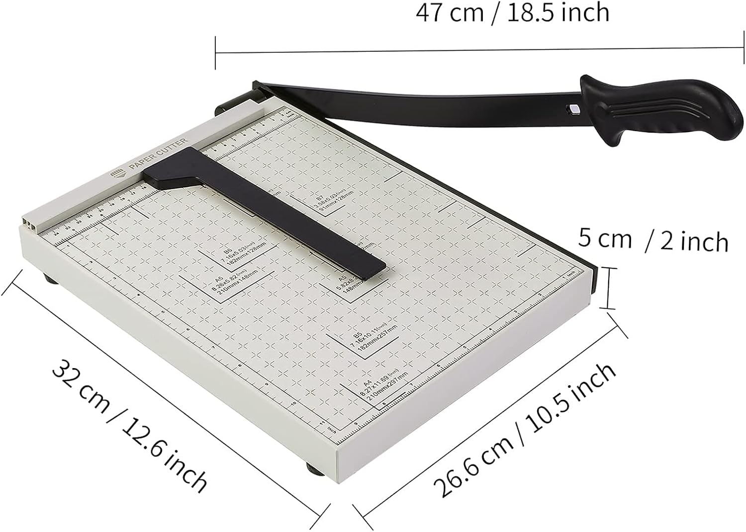 A4 Paper Cutter Stack Paper Trimmer Guillotine 12” Cutting Length with Safety Blade Lock ZEQUAN, 10-Sheet Capacity, Commercial Grade Guillotine Paper Slicer Cutter for Office Home School : Office Products