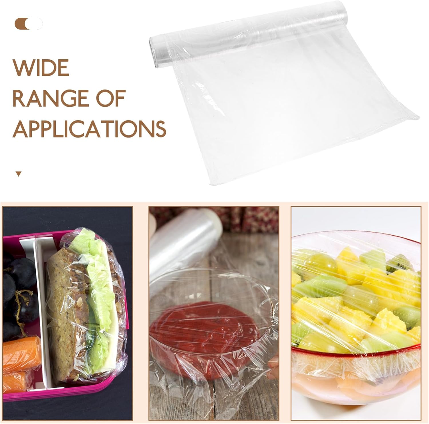 Ipetboom Cling Wrap Plastic Food Wrap Cuttable Fresh Keeping Food-grade Cling Film Great for Picnics and Bbq