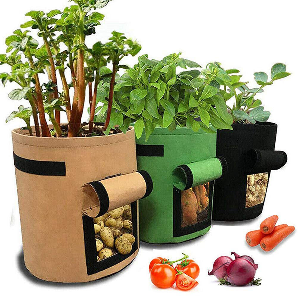 1PC Potato Planting Bag Vegetable Planting Bag 5 Gallons for Patios Gardens Balconies Sun Room Courtyard 23 x 28cm Meter