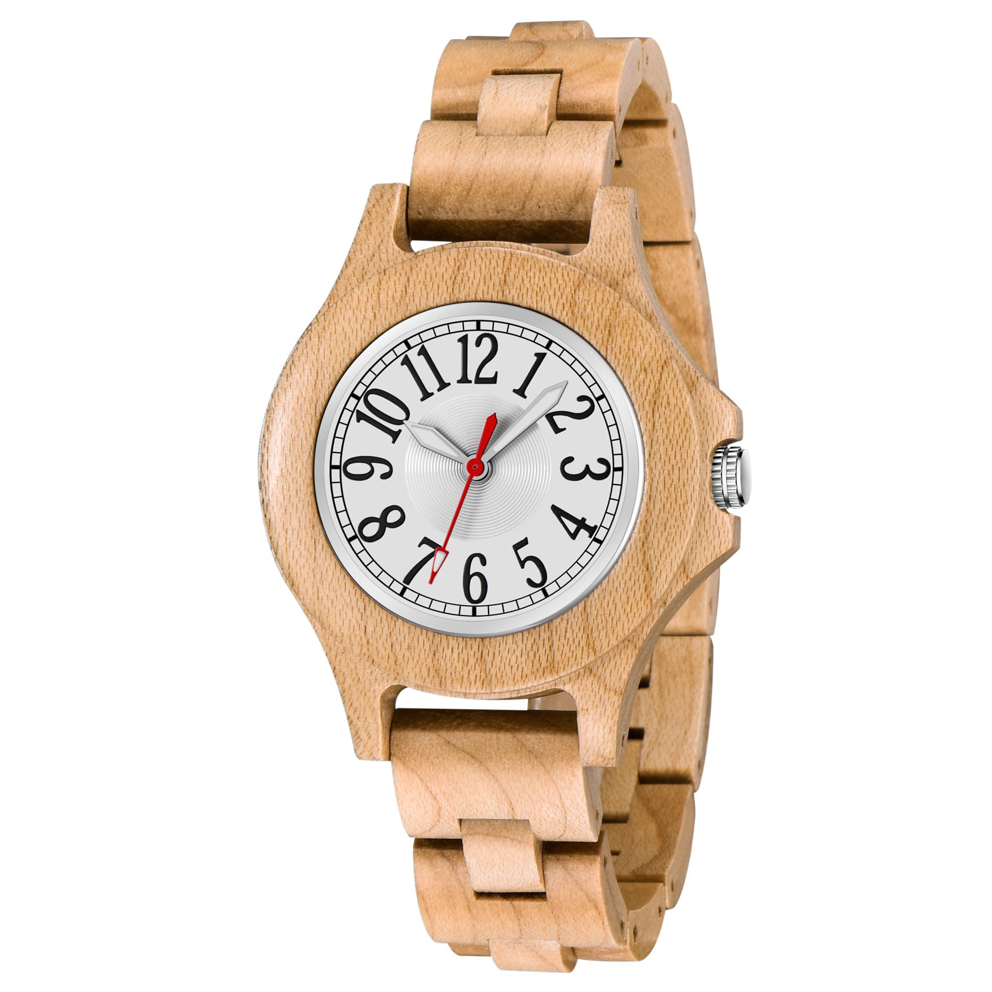 Tiong Reloj de Madera para Mujer, Correa de Reloj de Madera de Cuarzo analógico, Correa Ajustable, Ligera y cómoda