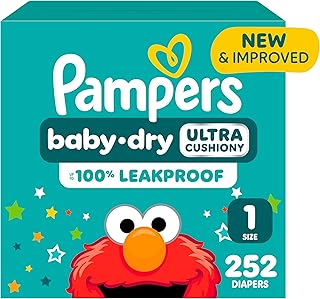 Pampers Diapers Newborn/ Size 1 (8-14 Lb), 252Count - Baby Dry Disposable Baby Diapers, One Month Supply