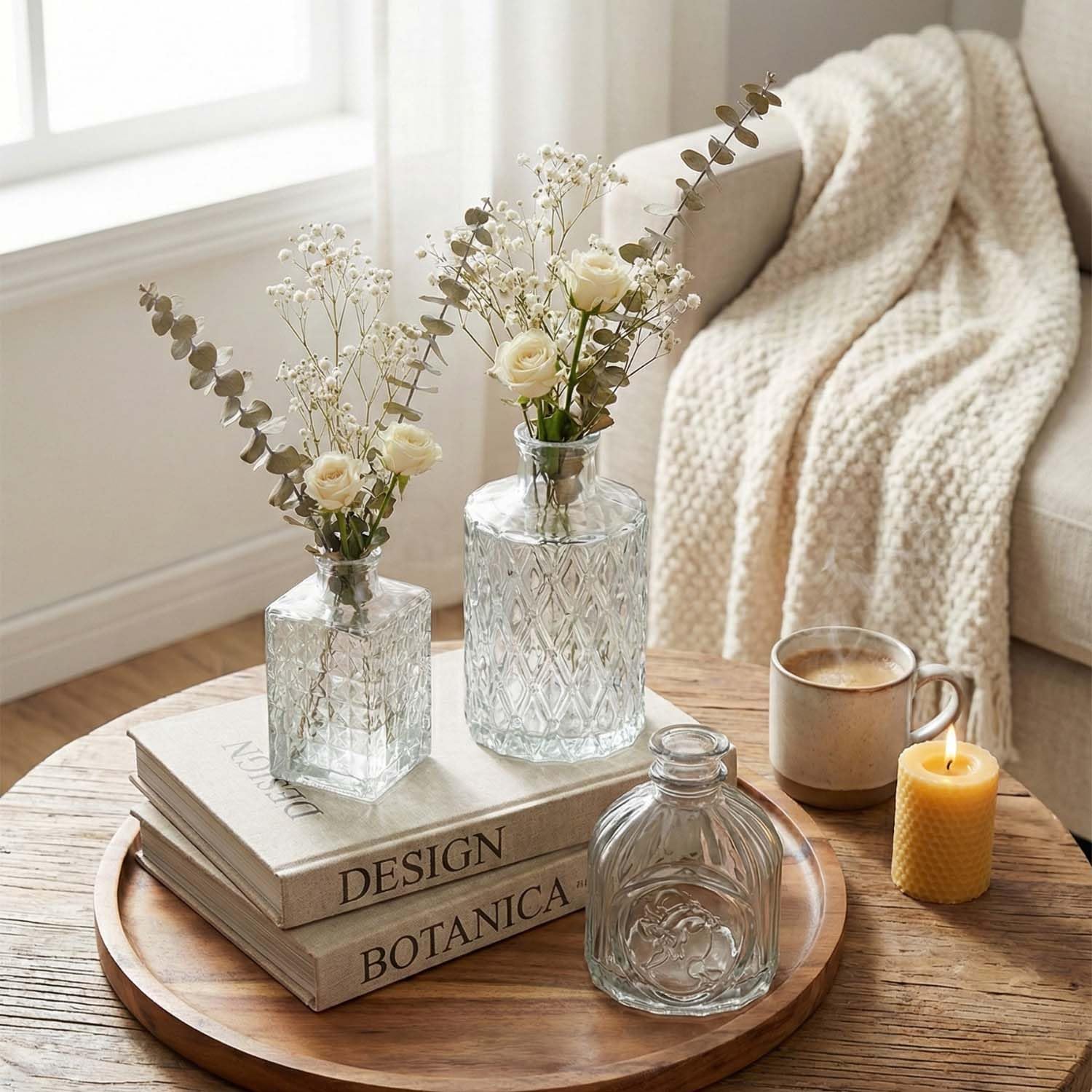 Bulk Glass Bud Vases - Wedding & Baby Shower Decor -6 Bulk Glass Bud Vases - Wedding & Baby Shower Decor -6