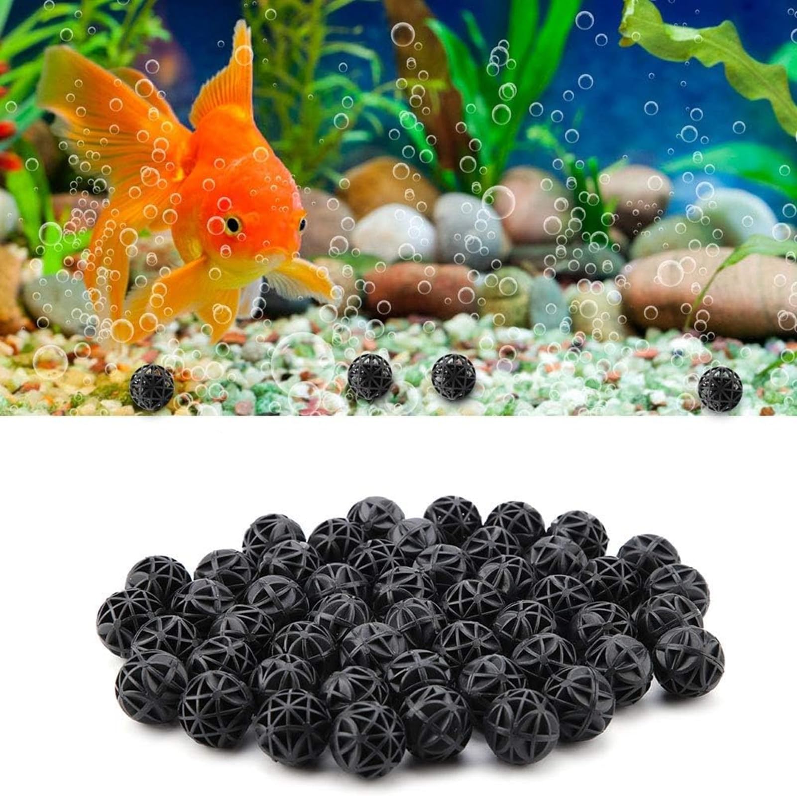CNZ® 50pcs Black Aquarium Fish Tank Filter BioBalls