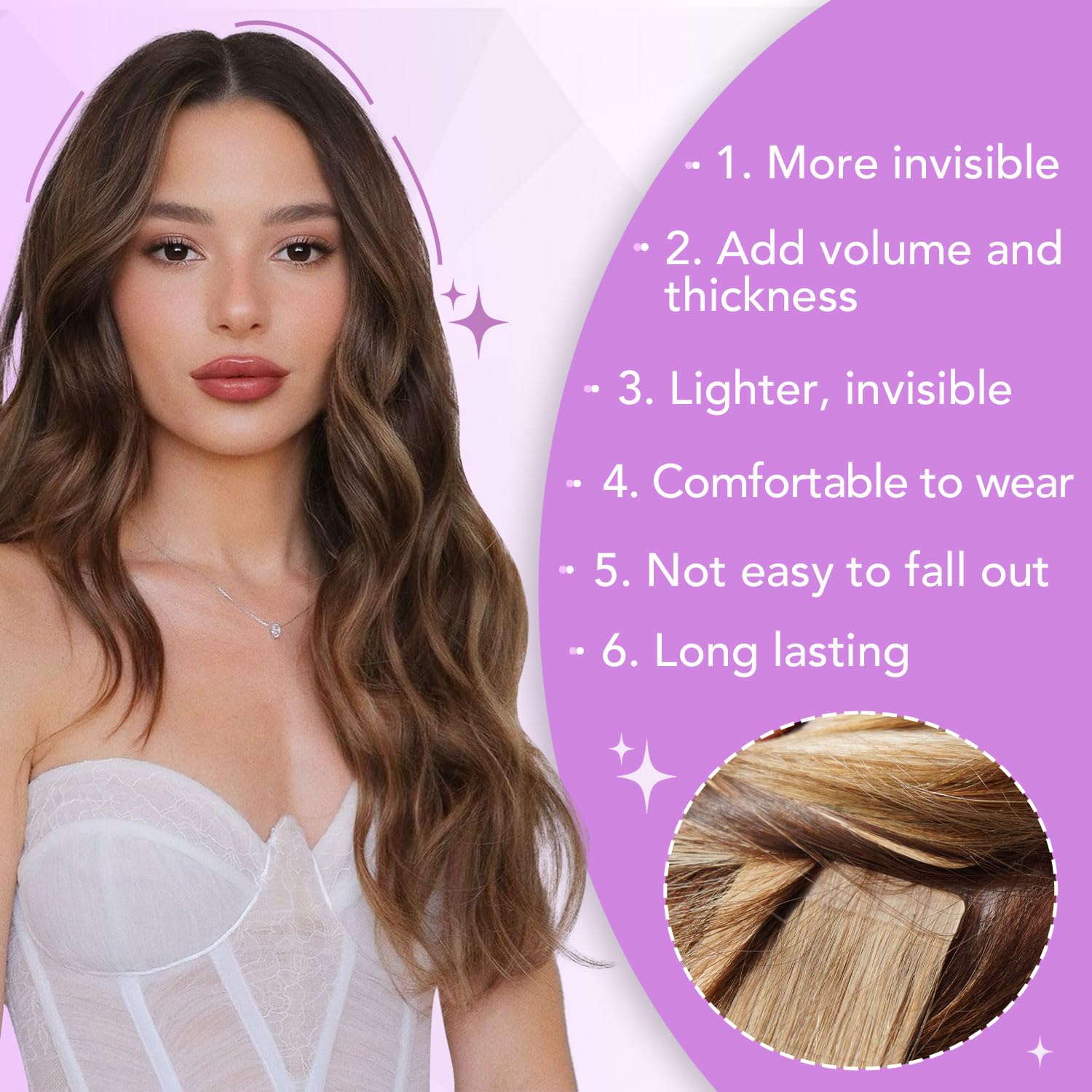 Sindra Tape in Hair Extensions Human Hair 20Inch 50Gram 20PCS Ash Brown to Platinum Blonde Straight Remy Human Hair Tape in Extensions Seamless Hair Extensions (#8/60 20IN)