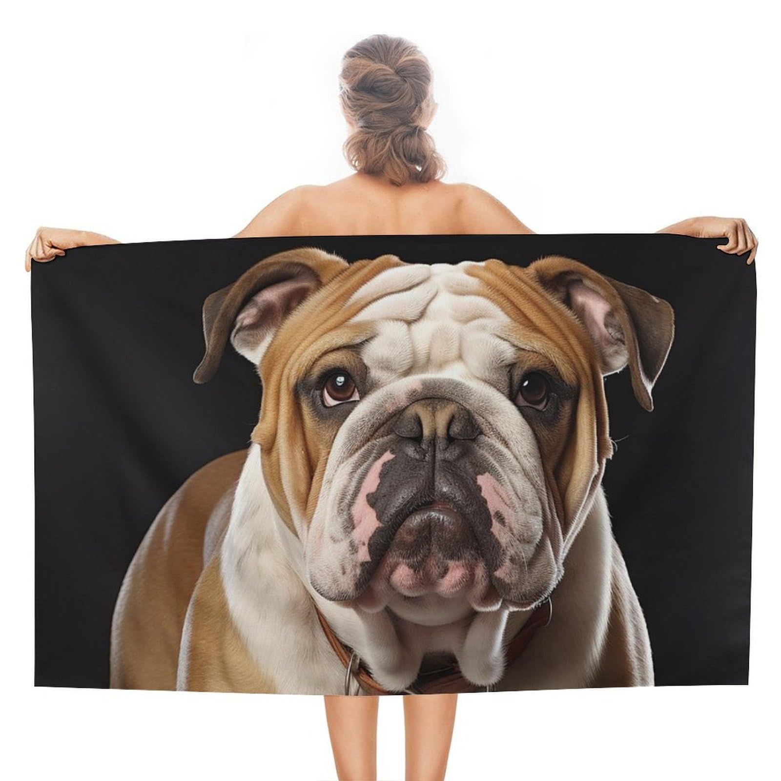LSRCPD Beach Towels English-Bulldog Sports Gym Swimming Bath For Adults Women 80X130Cm