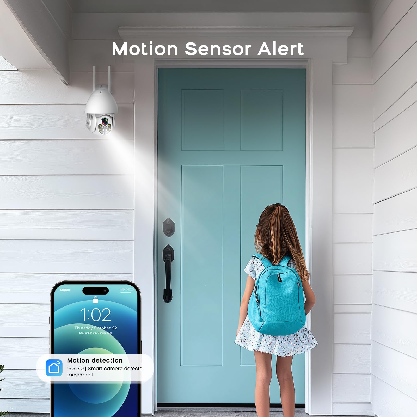 Sistema di allarme per la sicurezza domestica con telecamera, sistema di sicurezza wireless con schermo fulltouch wireless da 4,3' compatibile con Alexa e Google per la casa, piatto