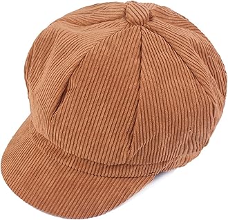 Women's Retro Peaked Ivy Newsboy Paperboy Gatsby Cabbie Painter Cap Hats (5-Tan)