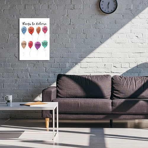 Miniatura 5 de Things to Release Mental Health - Arte de pared, afirmaciones de psicología positiva, impresión de sentimiento, lienzo enmarcado, obra de arte para