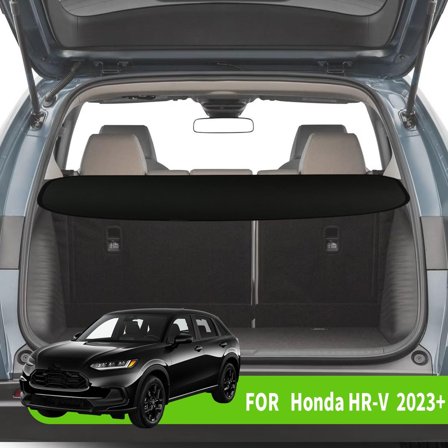 cargo cover for 2023 honda hrv 2024-2026 hr-v trunk cover accessories rear trunk security cover shielding shade, black
