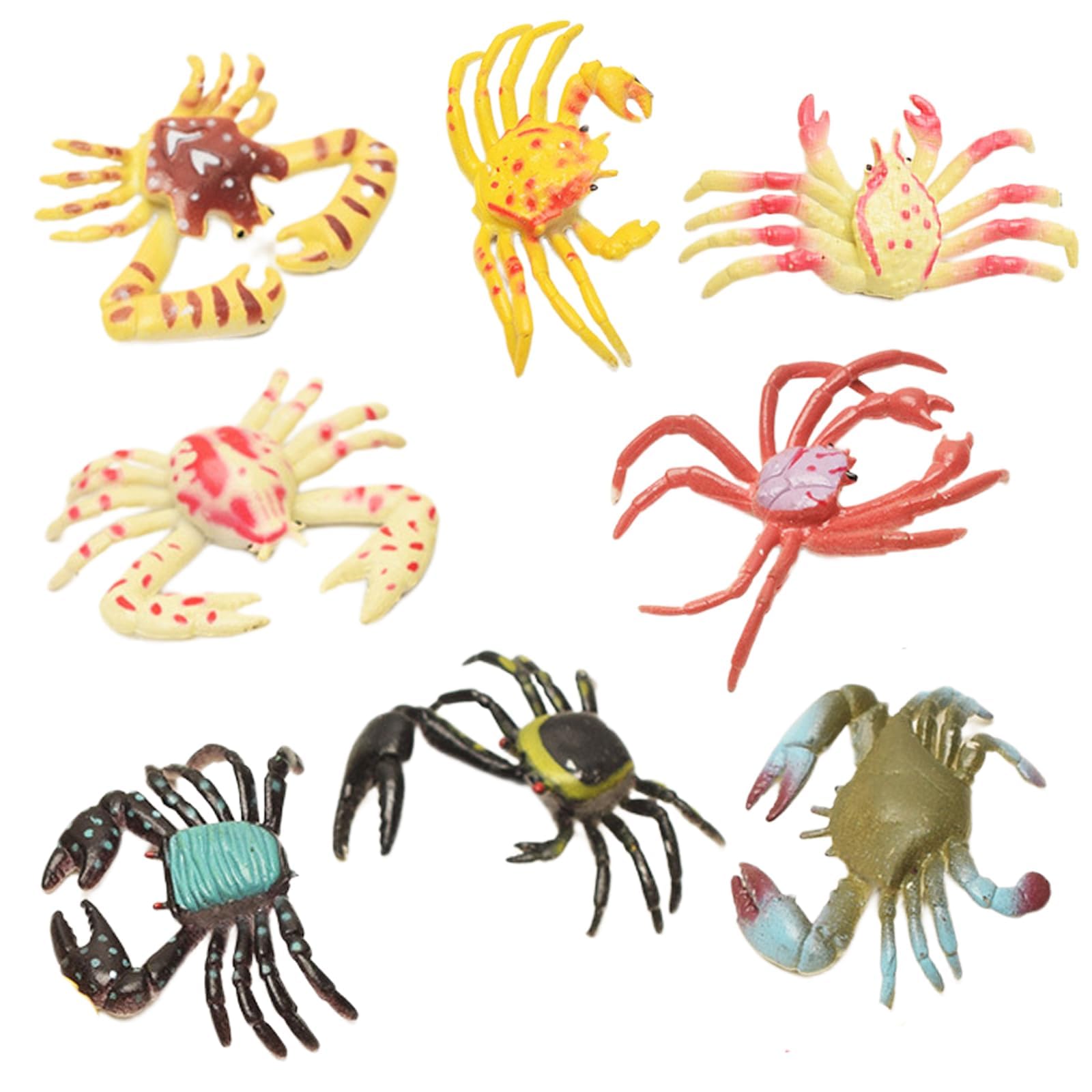 TERRIFI 8 Pack Realistic Artificial Crab Toys, Sea Creatures Toys for Children, Mini Educational Learning Toys, Suitable for Baby Shower Bathtub Toy Children Education