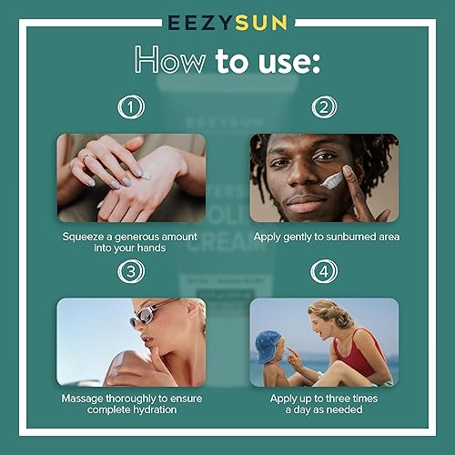 Miniatura 4 de AfterSun Crema refrescante  Cuidado vegano AfterSun con aloe vera, aceite de árbol de té y manzanilla para calmar, hidratar y reparar quemaduras