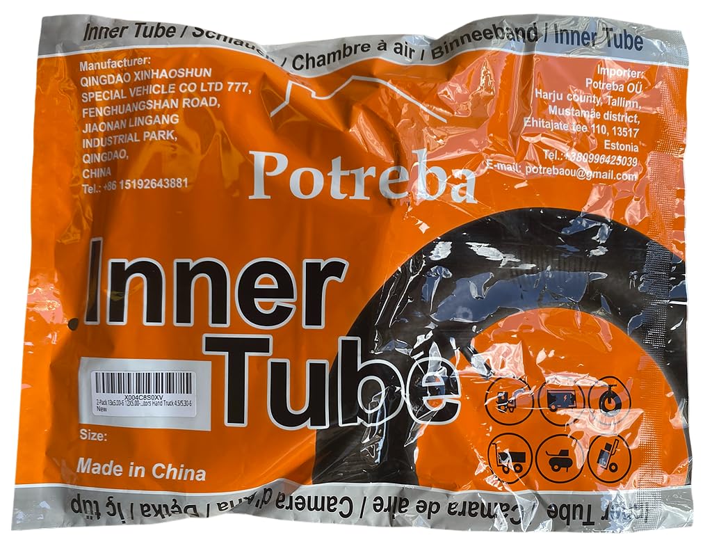 13x5.00-6 Reifenschlauch 2 Stück Schlauch Reifen, Schlauch mit Winkelventil für Rasentraktor Aufsitzmäher Schubkarren Mäher Handwagen Hochwertiges Gummi TR87 Ventil