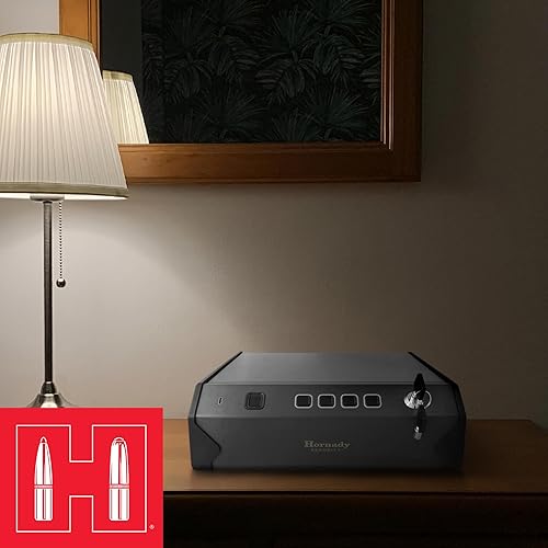 Miniatura 4 de Hornady Bóveda de teclado biométrico (97536)  Seguro para pistola de huellas dactilares, asegura tu pistola y objetos de valor, acceso rápido