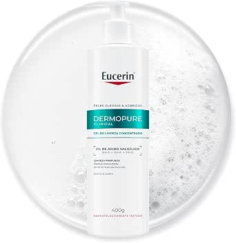 EUCERIN Gel de Limpeza Facial AntiAcne DermoPure Clinical Concentrado 400ml, Peles Oleosas e Acneicas