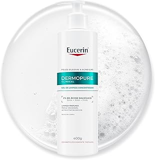 EUCERIN Gel de Limpeza Facial AntiAcne DermoPure Clinical Concentrado 400ml, Peles Oleosas e Acneicas