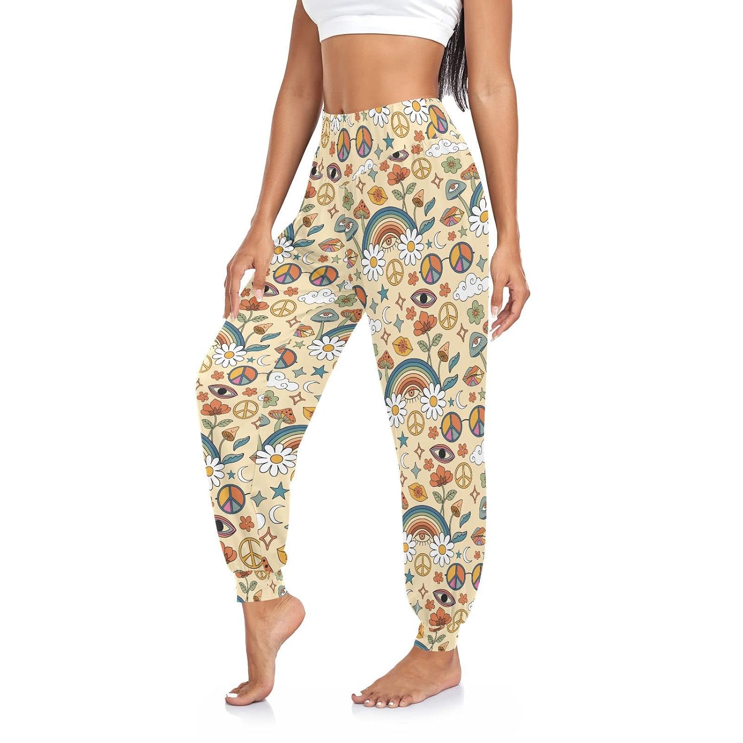 Aflyko Women Boho Trousers Comfy Sweatpants Yoga Urban Dance Pants - Image 9