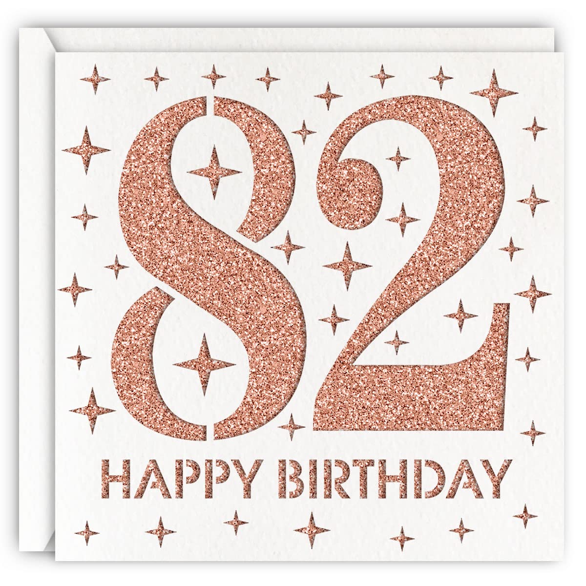 Geburtstagskarte Zum 86. Geburtstag – Lasergeschnitten, Glitzernd, In Rosegold, Für Frauen