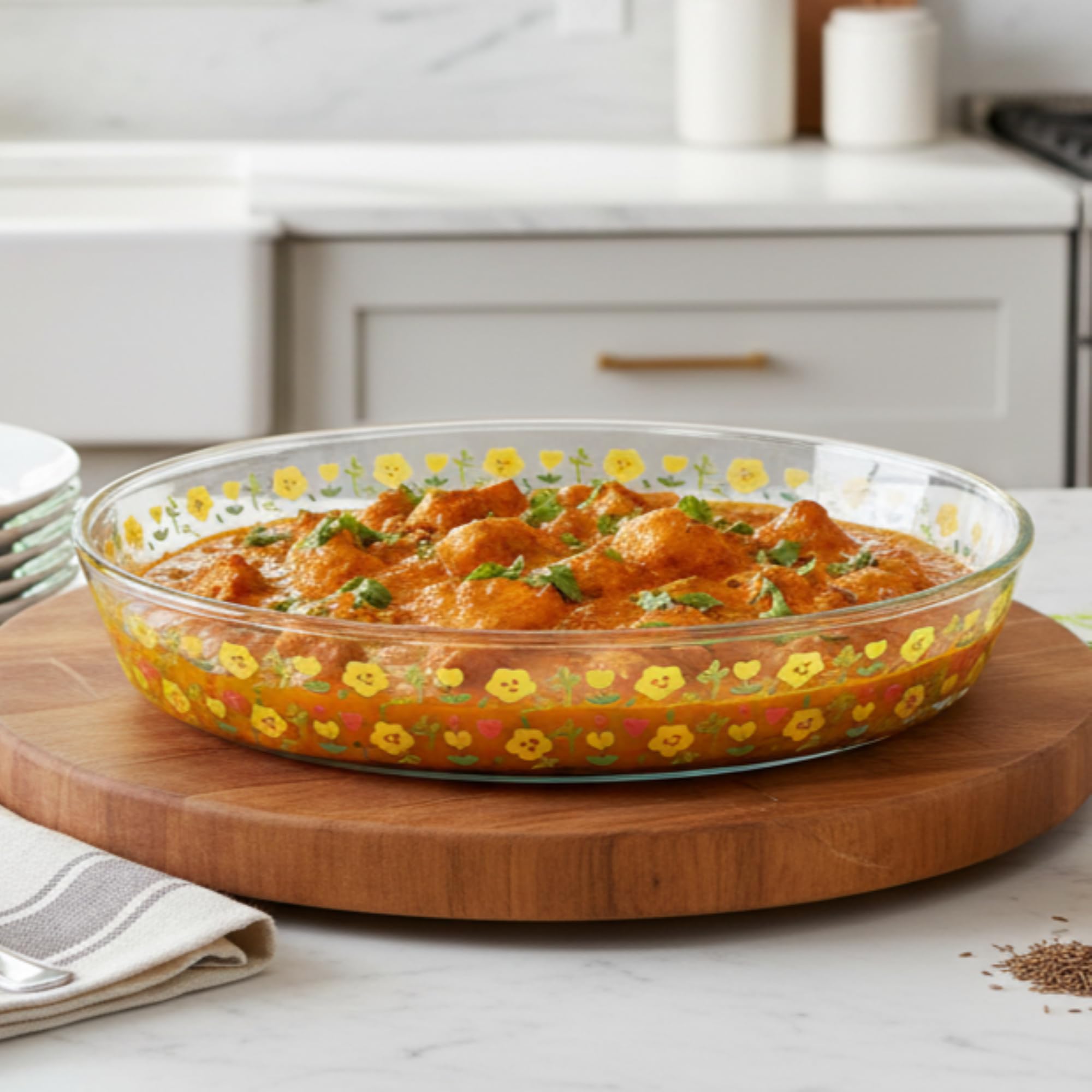 The Better Home Zeno (1.6L) Borosilicate Glass Baking Tray For Microwave Oven | Baking Dish | Baking Pan | Bake & Serve