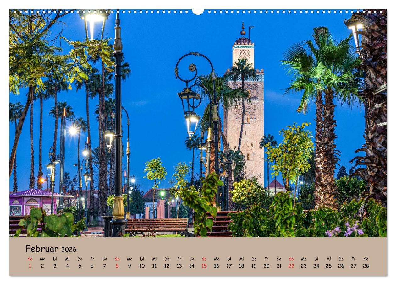Marrakesch - Eine Stadt wie aus 1001 Nacht (hochwertiger Premium Wandkalender 2026 DIN A2 quer), Kunstdruck in Hochglanz: Lassen Sie sich mitnehmen in die Welt von 1001 Nacht. (CALVENDO Orte)