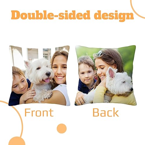 Miniatura 3 de Almohada de fotos personalizada con texto, funda de almohada personalizada de dos lados, 18 x 18 pulgadas, funda de almohada personalizable