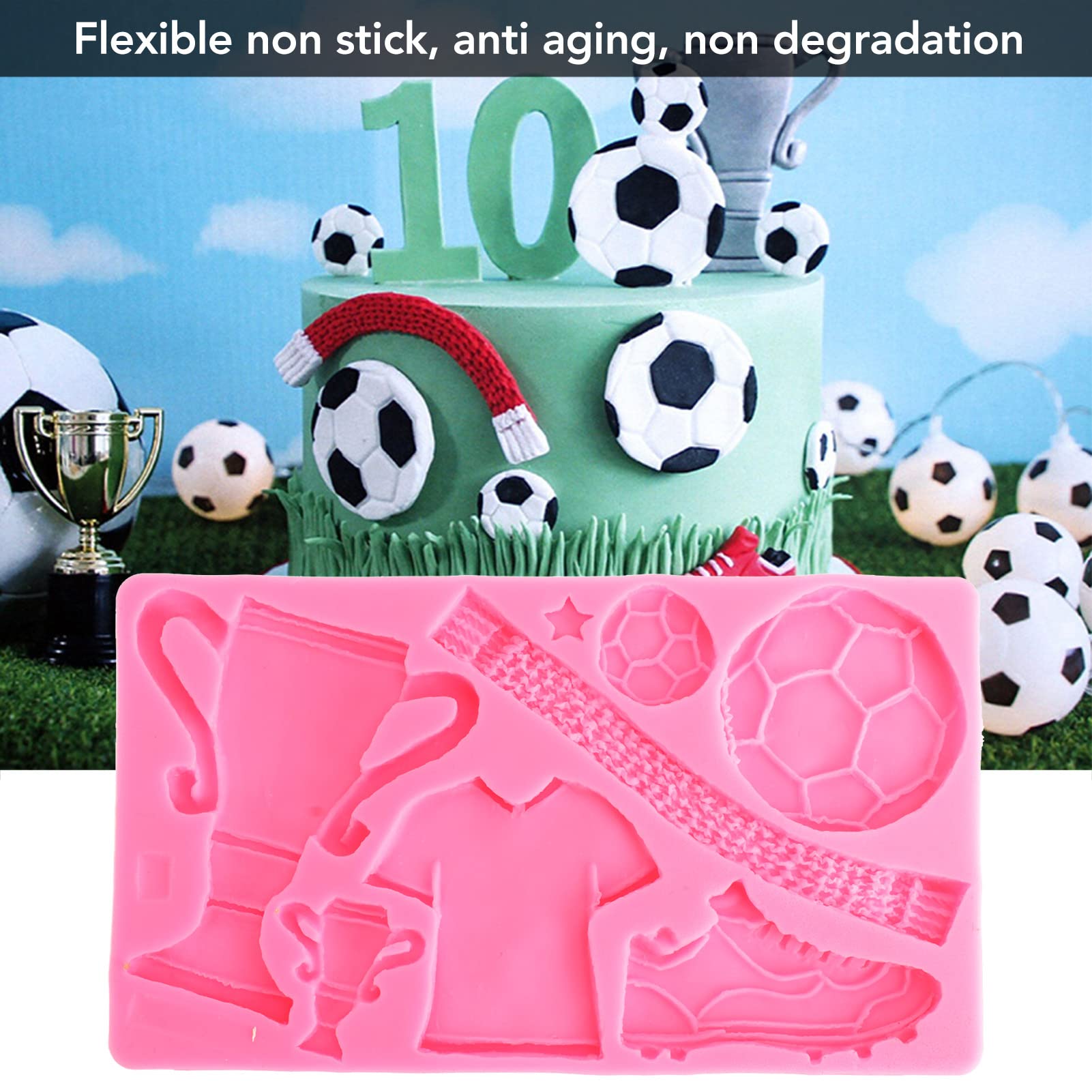 Football Silicone Molds, Silicone Chocolate Mould Cake Dcorating Baking Tool Handmade Soap Silicone Mould for Wedding Party Decoration - Image 4