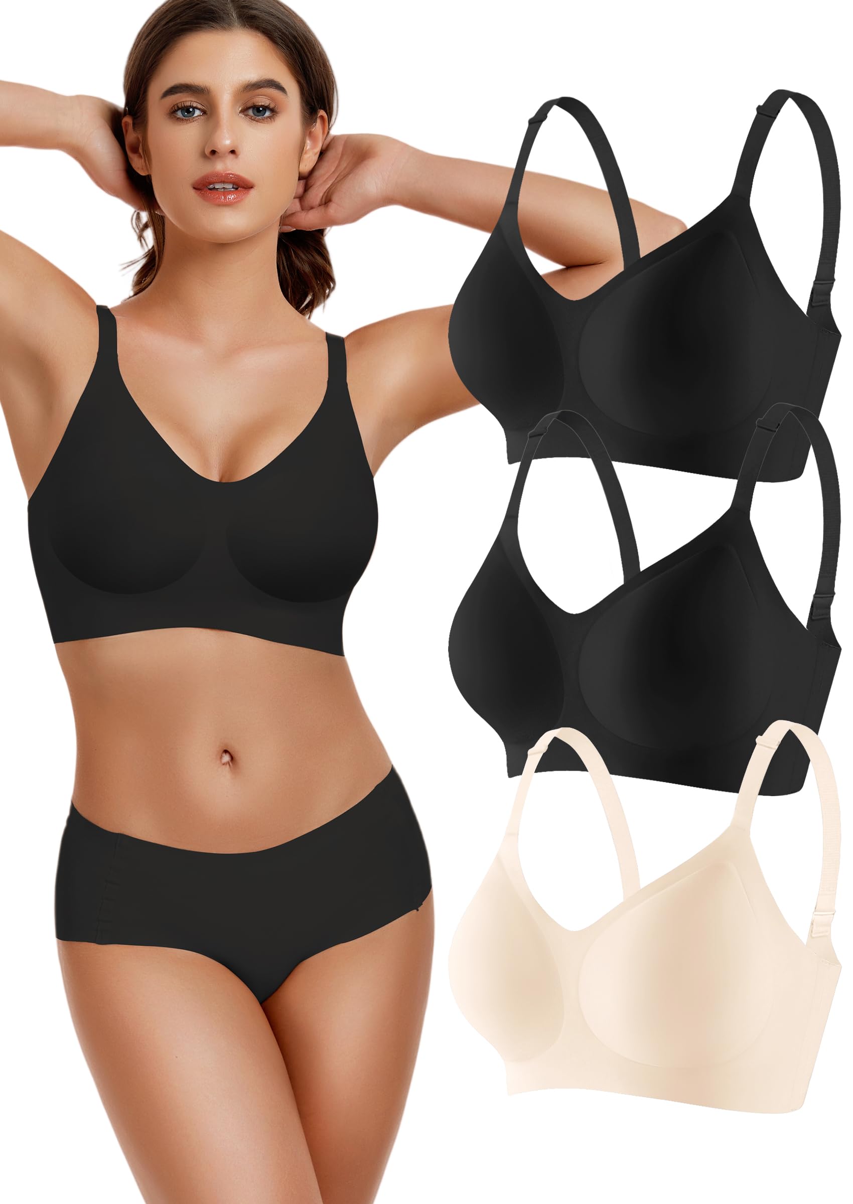 3-Pack Wireless Jelly Bra