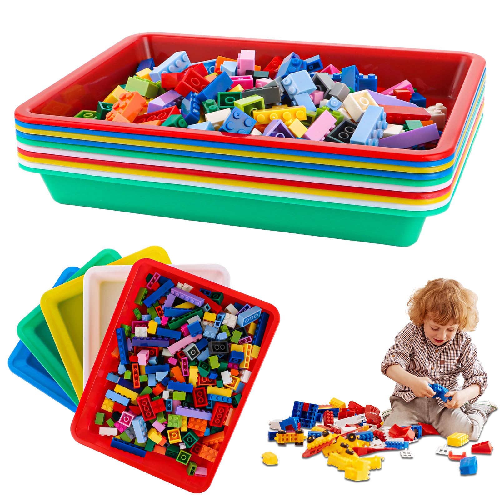 Plateaux d'art en plastique MIVIDE anti-débordement pour activités manuelles d'enfants