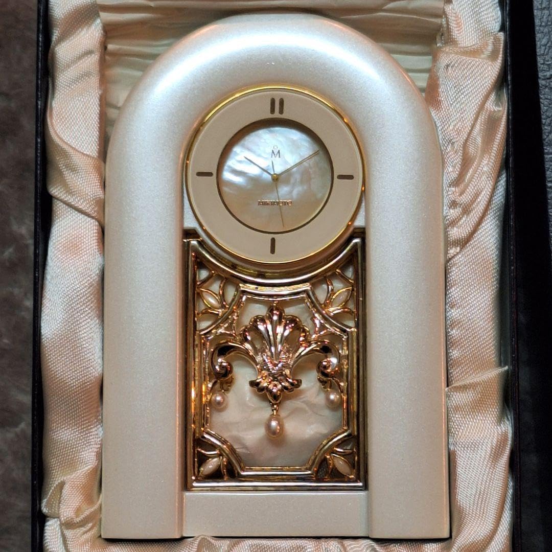 MIKIMOTO ミキモト インターナショナル置時計☆淡水真珠&トルコ石&白蝶貝 MIKIMOTO ミキモト インターナショナル置時計淡水真珠&トルコ石&白蝶貝
