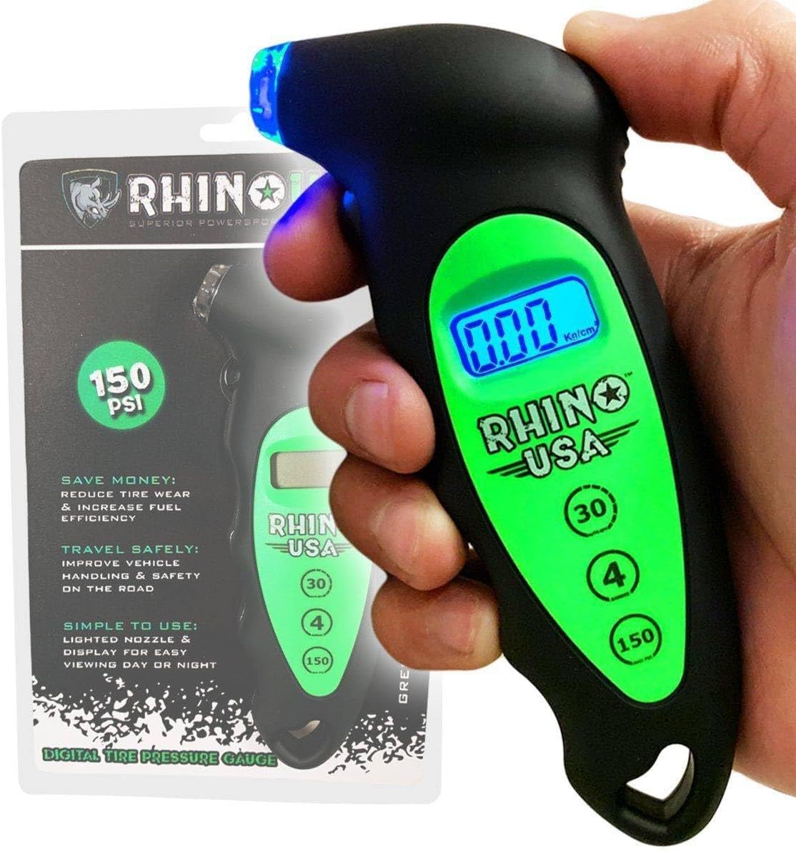 Digital Tire Pressure Gauge 0-150 PSI - Accurate Reading For Cars, Trucks, Motorcycles