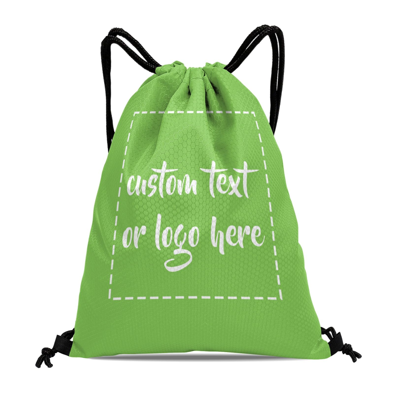 Custom Drawstring Bags with Logo Name Text Oxford Cloth Personalized Drawstring Backpack Waterpoof Customized Drawstring Pockets Cinch Sack for Gym, Outdoor, Indoor, Sports, 1 Pack