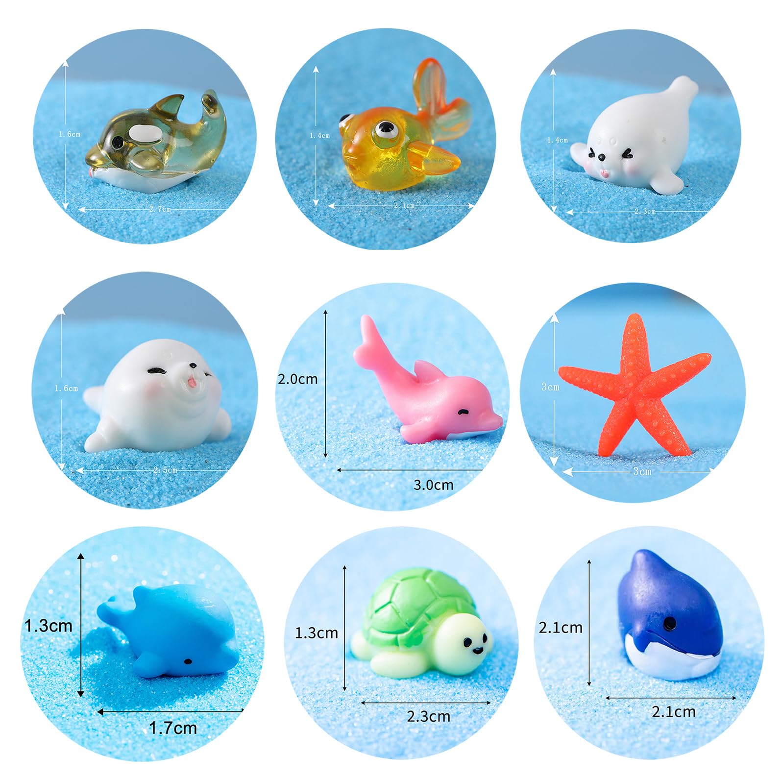 61-Piece Mini Ocean Animal Figurines Set - Tiny Resin Sea Creatures For Aquariums, Dollhouses, DIY & Birthday Decor - View #12