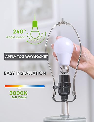 Miniatura 9 de LOHAS 3 Way LED Light Bulbs 50/100/150W Equivalent, 3-Way LED Bulbs Soft White 3000K, Dimmable A19 Light Bulb E26 Base for Bedroom, Kitchen, Living