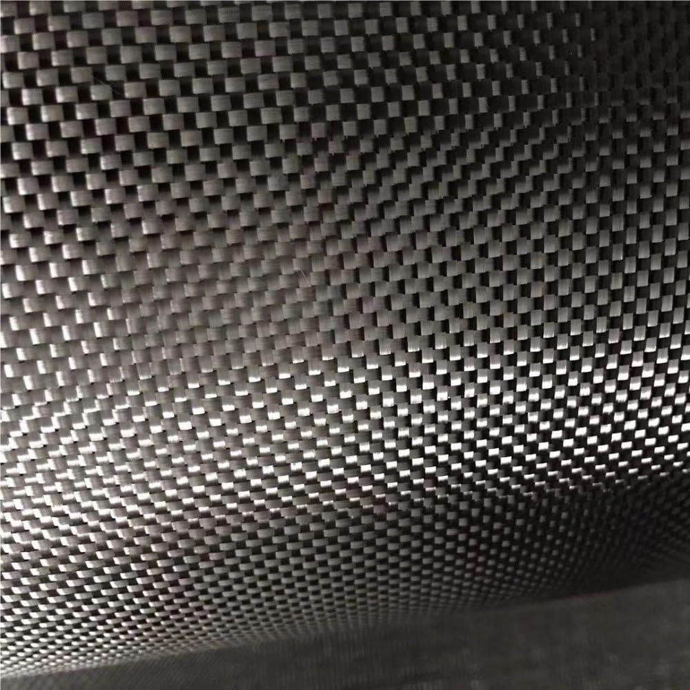 Tessuto in Fibra di Carbonio, Tessuto in Fibra di Carbonio 3K 200 g/m2 Trama Semplice Larghezza 1 m for ciminiere, Magazzini e fabbriche di strutture portuali 1 pz.(25cm)