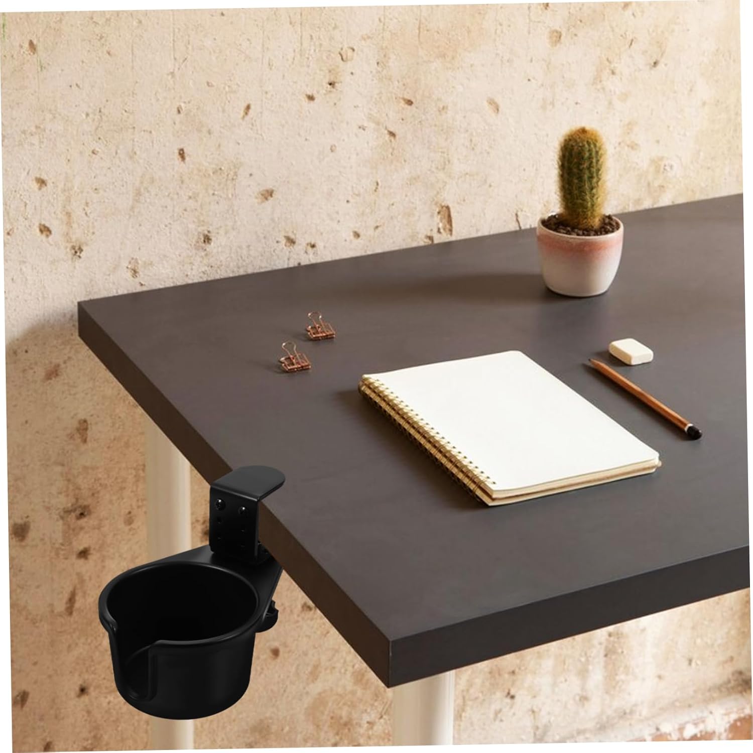 3pcs Desk Cup Holder Clamp Rotating Table Accessory for Mugs Bottles Sleek Design for Gaming Desks Easy Installation Space-Saving Cup Holder for Home Office