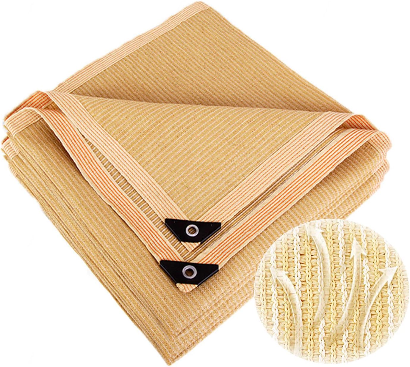 Greenhouse Shade Netting with Rope, Grommets, Beige Shade Cloth,UV Protection Sun Shade Fabric, Greenhouse Shade sail,Sun Shading net,Beige-9x12m(29.5 * 39.4ft)