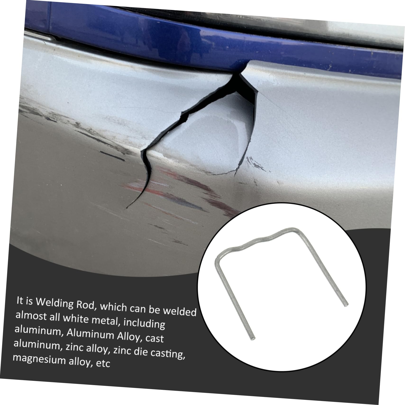 Cabilock Machine Car Bumpers Welding Wire 500pcs Flat Angle Bumper Repairing Rod Practical Brazing Wire for Car Parts