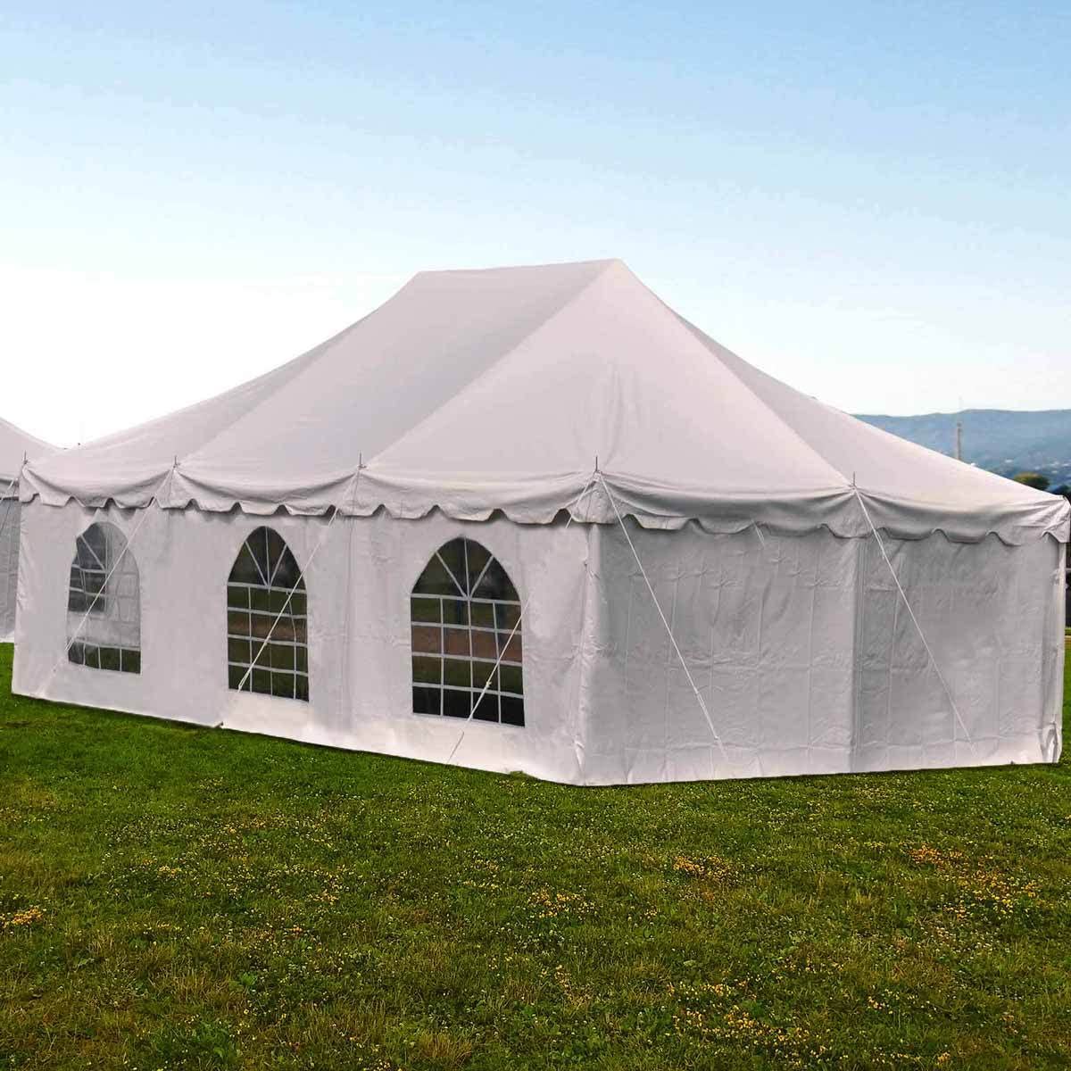 cathedral tent TentandTable 8x30 Party Canopy Full Blockout White Window Sidewall, Single Radtrikot_CustomOne Floor Mat:Without Floor Mat Tabs that secure the country:USA