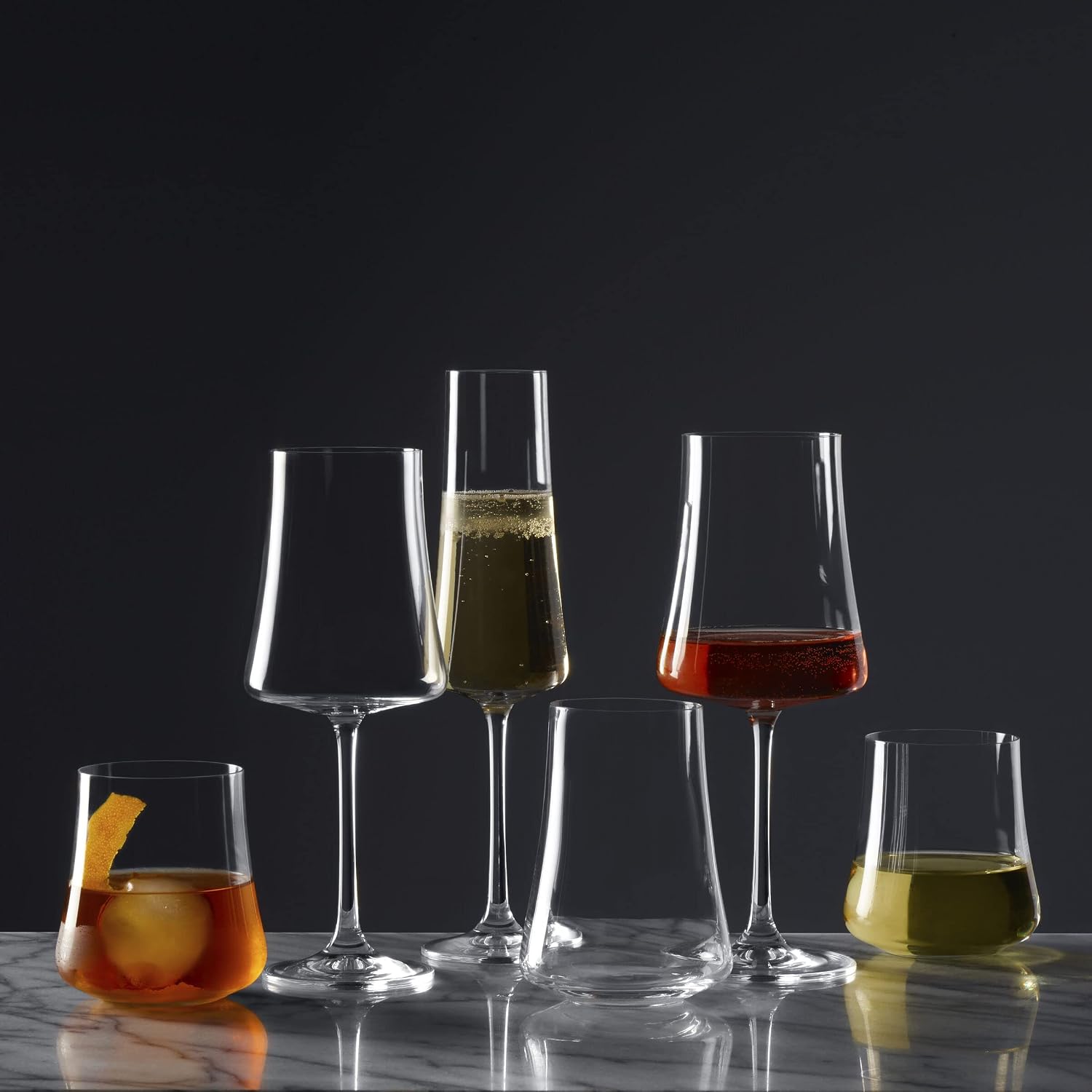 Mikasa Aline Set of 4 Red Wine Glasses, 18-Ounce, Clear