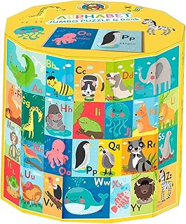 بازل تركيب الصور المقطوعة بحروف الابجدية من 48 قطعة بتصميم دب كبير، لعبة ممتعة للقيام بها بمفردك او في مجموعة - متعددة الالوان من فلافي بير، Jp-8004، طفل
