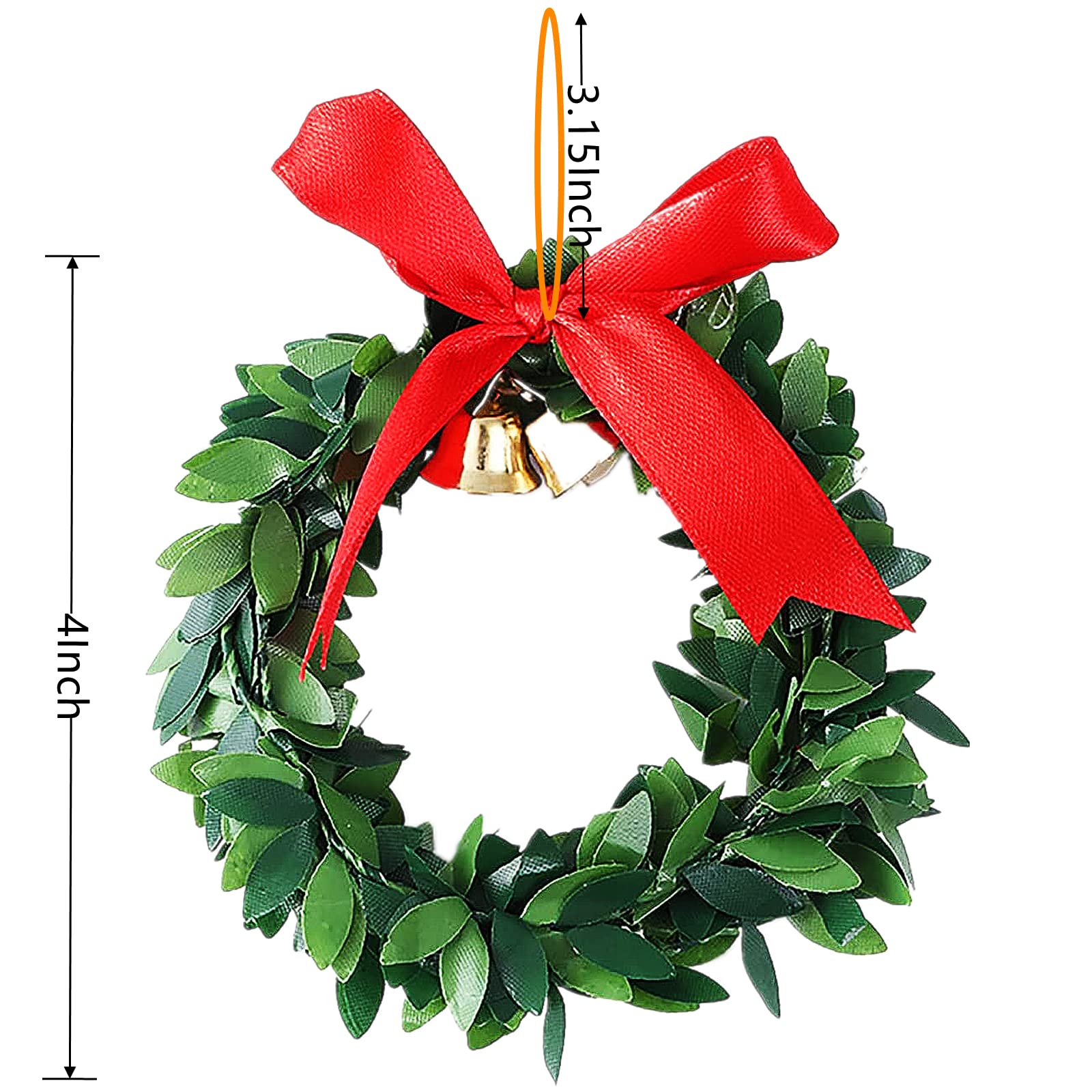 6 Mini Couronnes De Noël Artificielles 7 Cm Avec Cloches | Décorations De Porte, Fenêtre, Sapin Pour Fêtes
