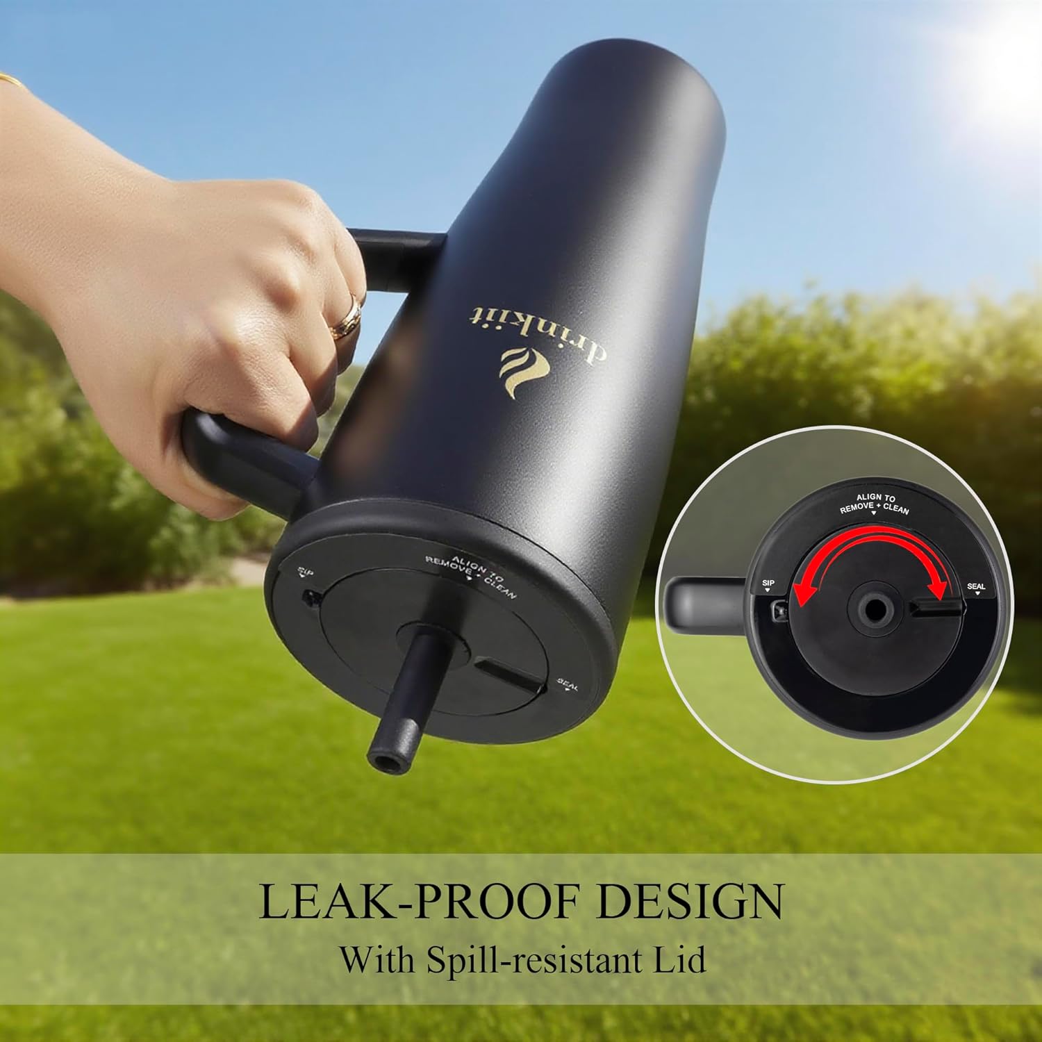 40 oz Black Stainless Steel Tumbler | 100% Leak Proof Tumbler With Lid And Straw | Travel Mug For Hot And Cold Drinks | Double Wall Vacuum Insulated Cup | Eco-Friendly Reusable Cup - Image 2