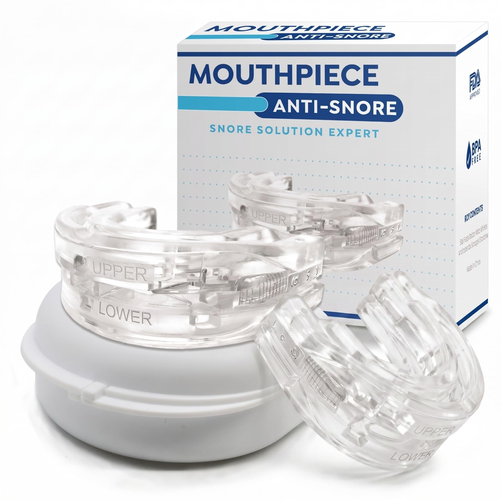 Nuvex Sleep – Anti-Schnarch-Schiene, 3er-Pack 10 Stufen Anpassbar
