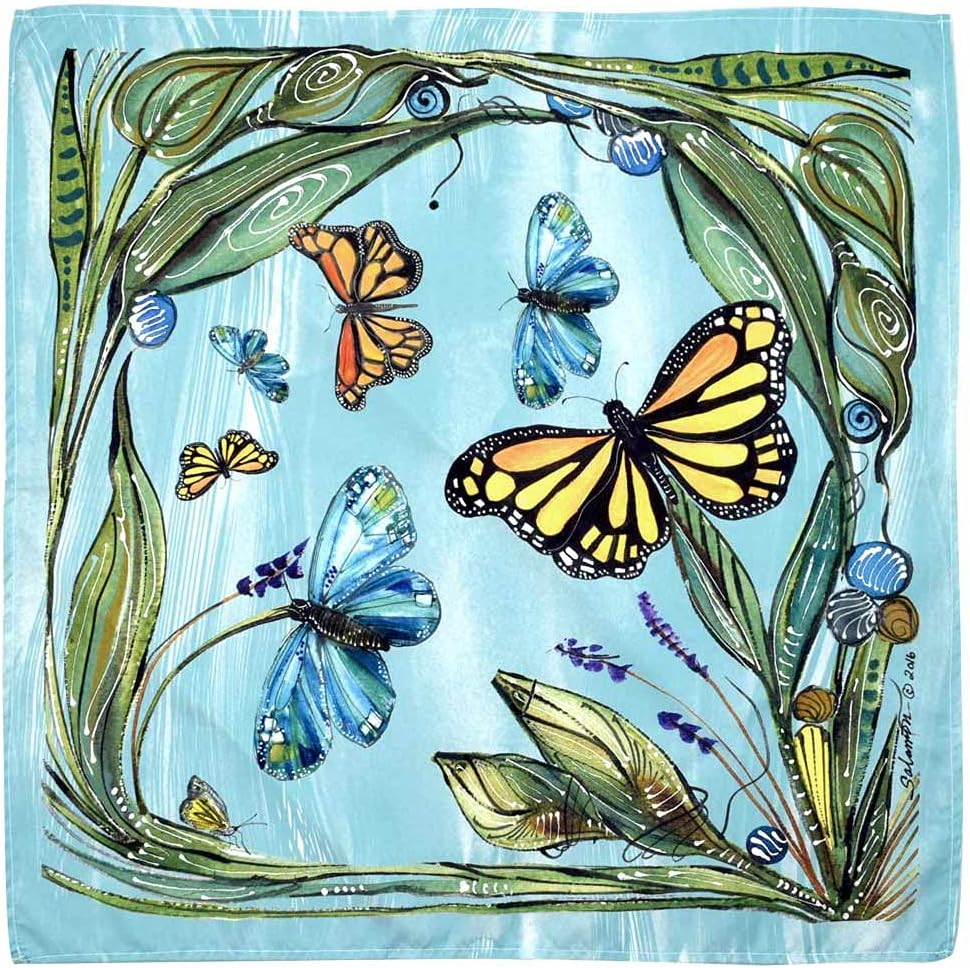 Monarch Butterfly Art Cotton Microfiber Table Napkins (Set of 2), 19" Square