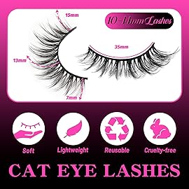 Veleasha Lashes Wispy False Eyelashes 100% Handmade Eyelashes Natural Look Fake Lashes Lightweight Lashes with Soft Cotton Band 5 Pairs Pack (G2-Black Cotton Band)