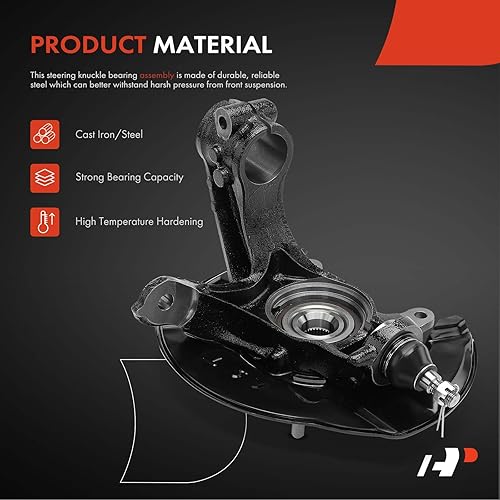Miniatura 4 de A-Premium Conjunto de cubo de cojinete de dirección delantero y cojinete de rueda compatible con Honda Accord 2013-2016, lado izquierdo del