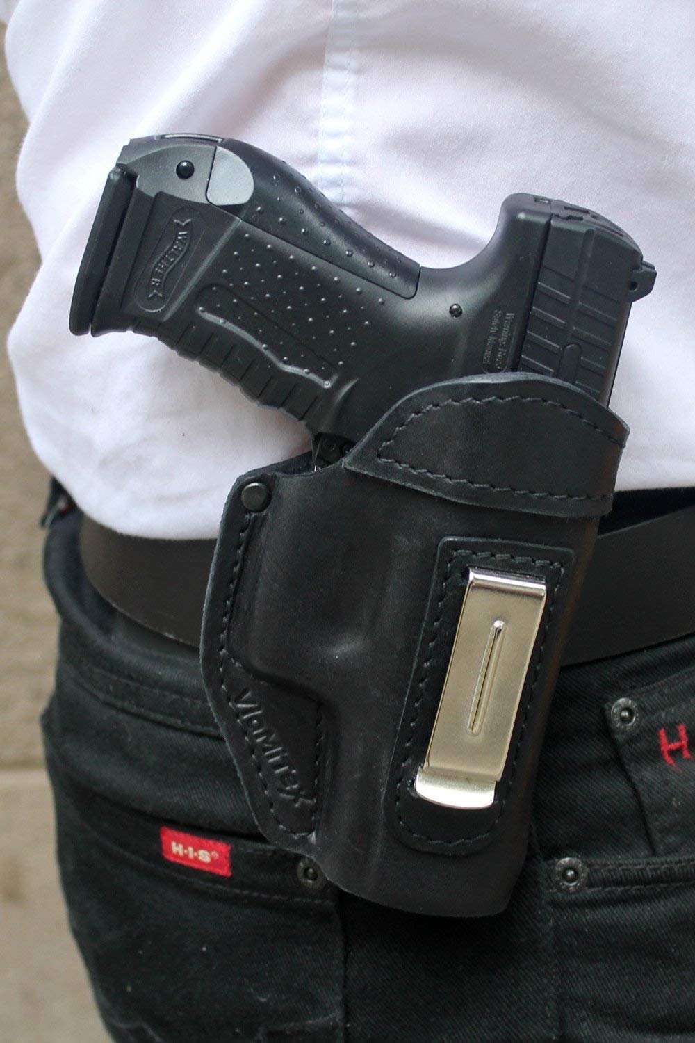 VlaMiTex IWB 6 Fondina in Pelle per sig Sauer P250 P320 Compact Carry, Nero